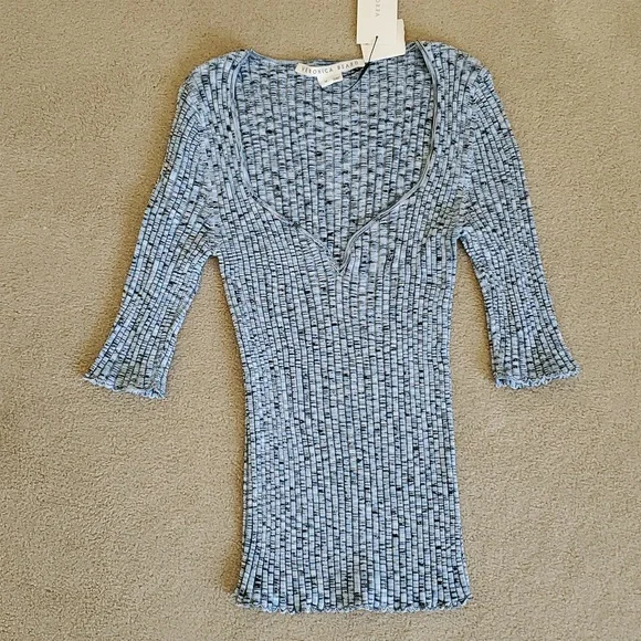 NEW NWT VERONICA BEARD Lipa Ribbed Top, Medium - Picture 5 of 6